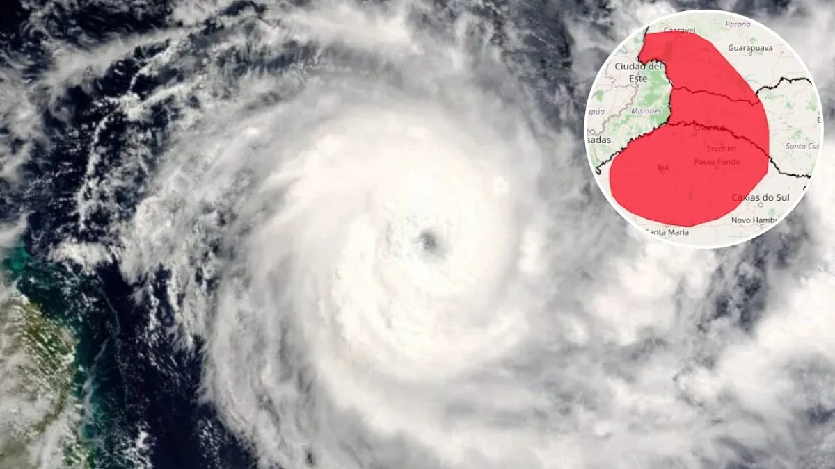Ciclone coloca mais de 500 cidades do Sul em alerta vermelho para temporal de 100 km/h